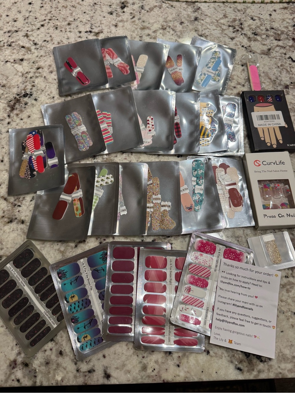 Full sets and many others to use as accent nails. Press on Nail Stickers